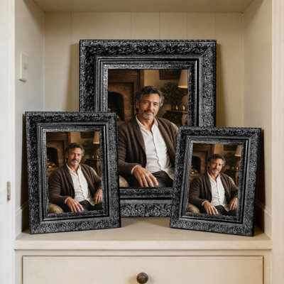 Black 1PC Heritage Style Picture Frame for 5" x 7" Photos and Family Photo Display