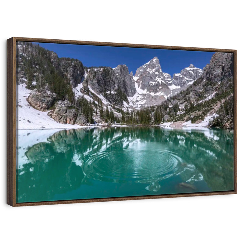 Delta Lake Grand Teton, 46 po x 31 po, Cadre flottant en noyer