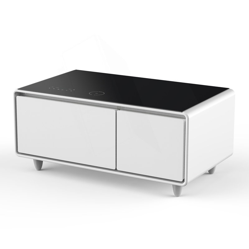 Table basse Modern Smart avec réfrigérateur intégré, White/Black