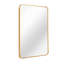 Gold Metal Framed Rectangular Bathroom Mirror For Wall, Adds Elegance And Reflective Beauty To Any Space.-1009434793-1009434798