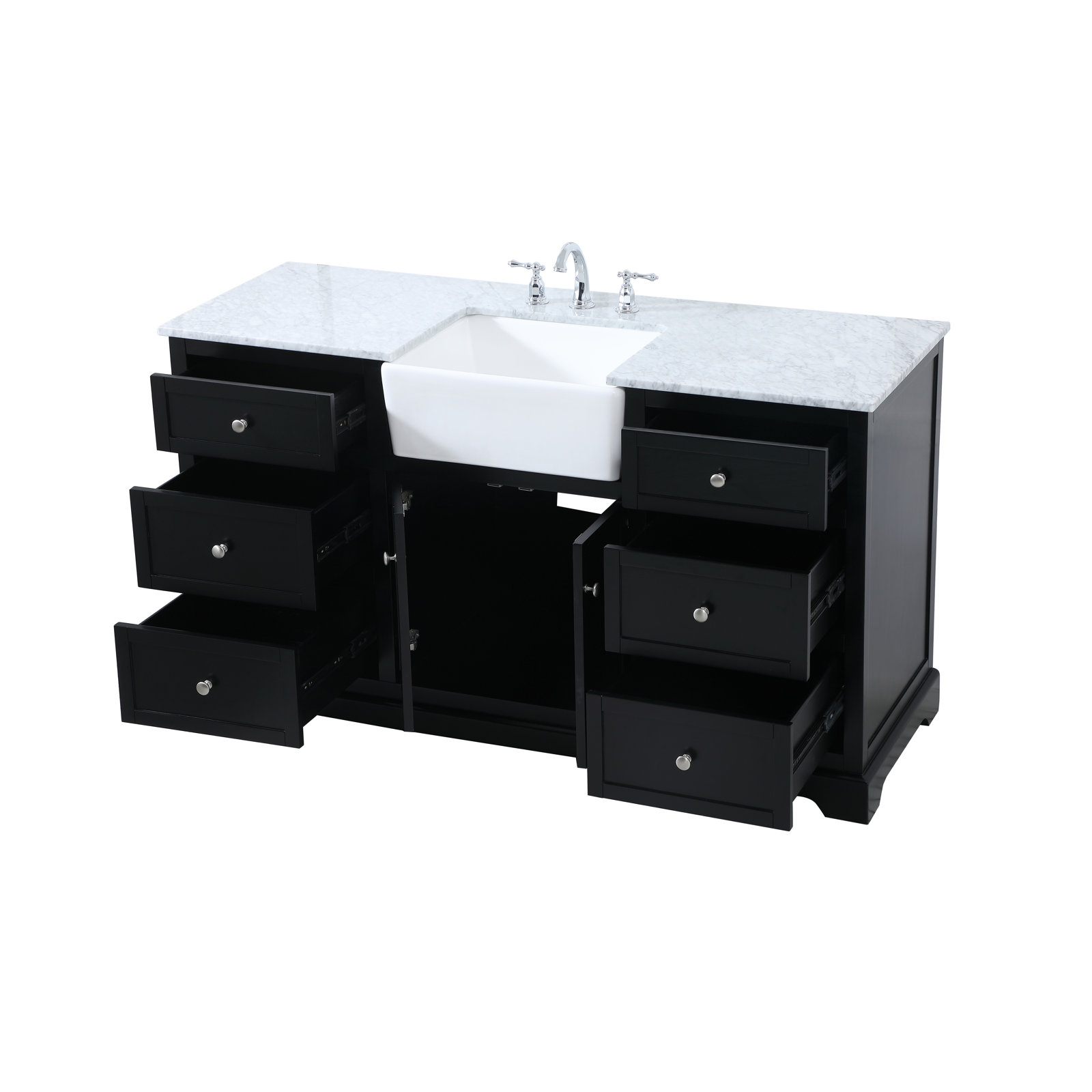 Pardue 60'' Single Bathroom Vanity, Black