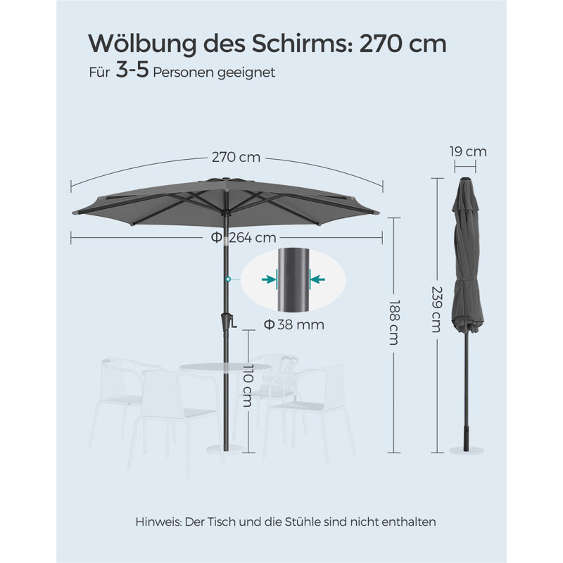 Calab 270cm Market Parasol