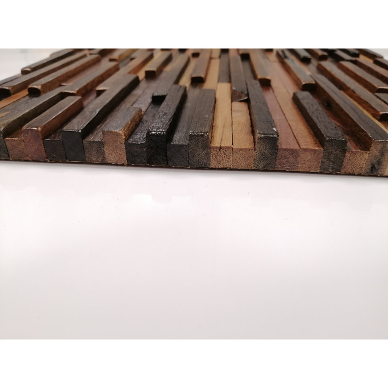 Horsten 30 x 30 cm Wood Mosaic Tile in Brown