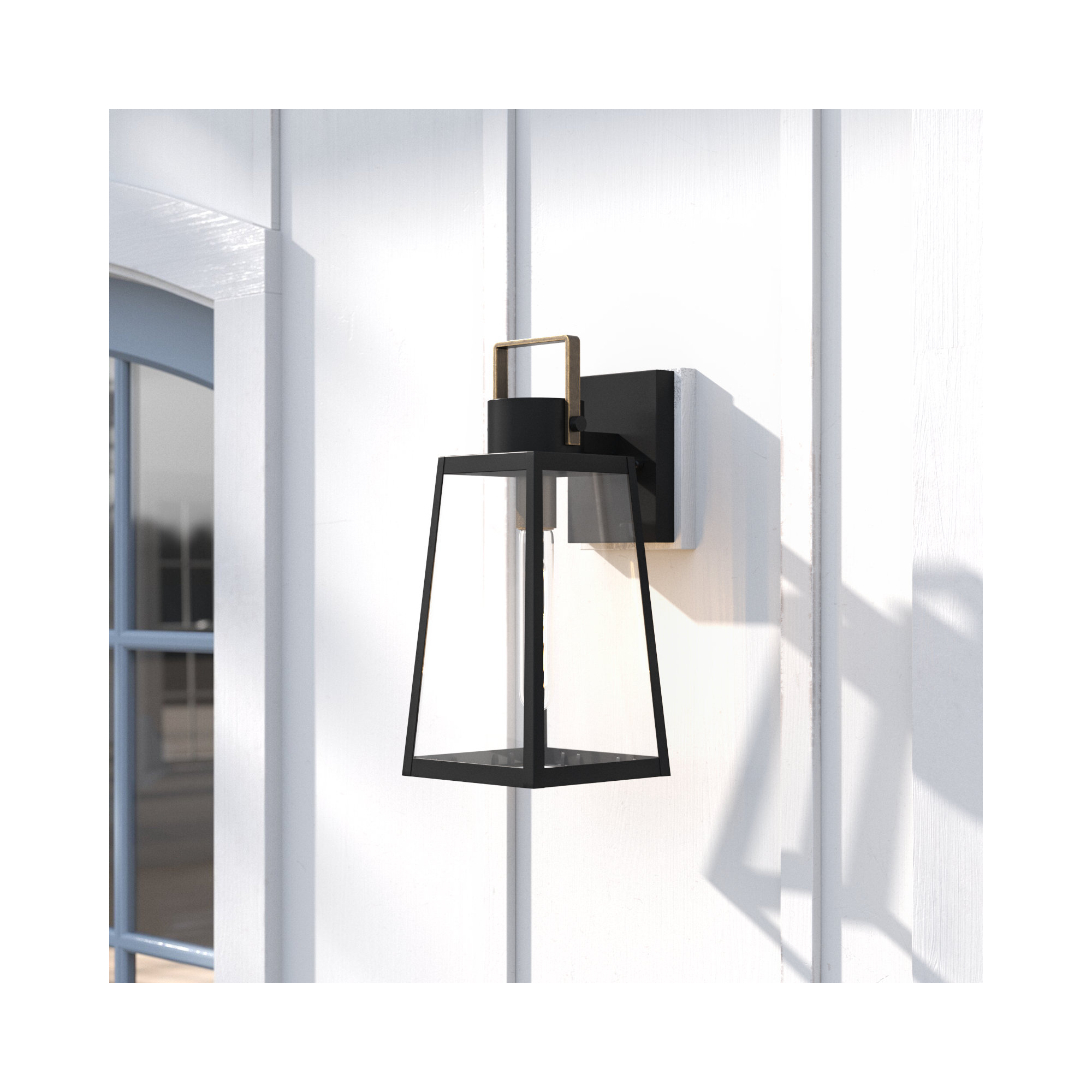 Kiwa Single Light Bell Outdoor Aluminum Wall Light, Black, 15.2" H x 7" W x 8.5" D