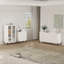 Armoire d'appoint moderne 32 "avec tablettes réglables et pieds en métal blanc Abbey-534453714