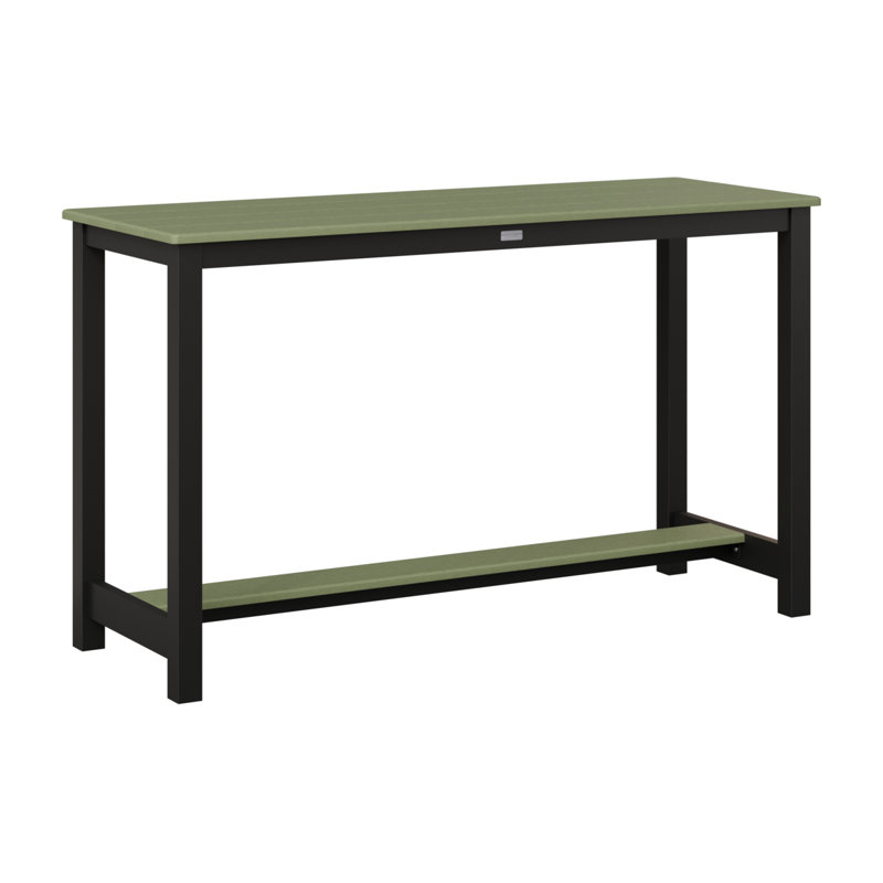 Table de jardin à hauteur de comptoir en aluminium Berlin Gardens, Sauge, Noir mat, 35.5" H x 60" W x 22" D