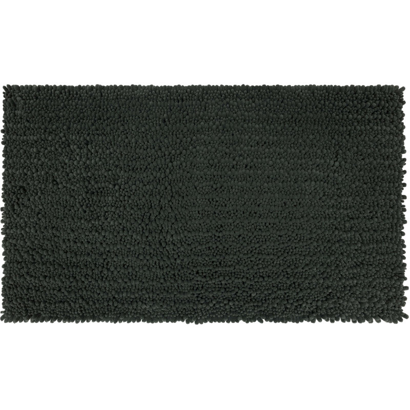 Tapis de bain antidérapant Tamayo, L 27 po x L 45 po, Gris anthracite