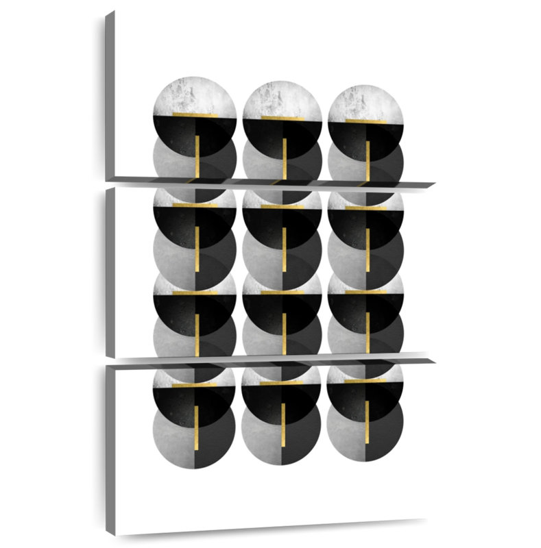 Avery Black Grey Gold Circles III