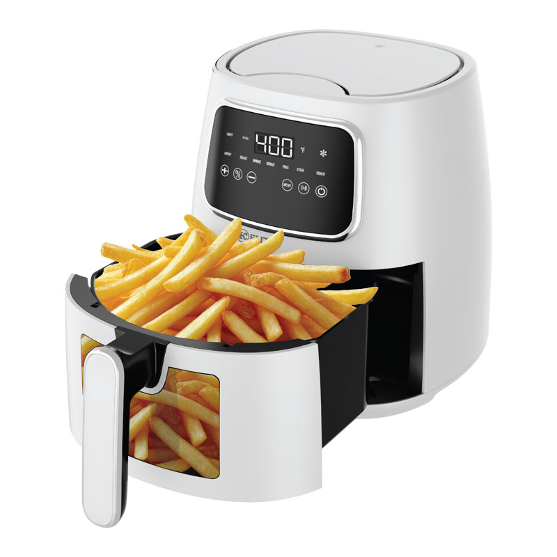 Kitchen Elite 5.5 Qt. Digital Air Fryer, Countertop Cooker w/ LED Screen, White, White