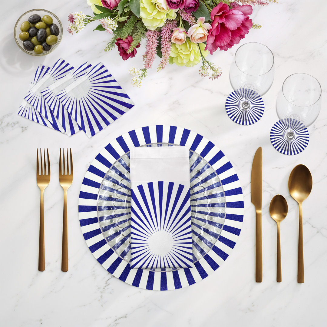 Constellations Point Vegan Leather Round Pebble Placemat (Set of 4) Nicolette Mayer