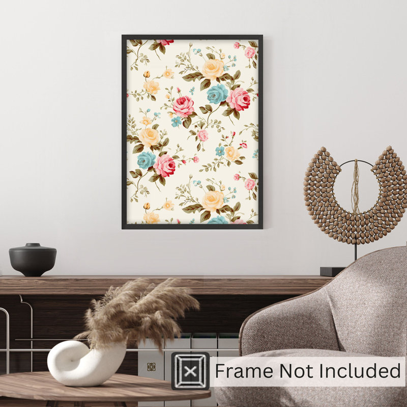 Art floral pétales de fleurs, impression non encadrée, H 36 po x l 24 po