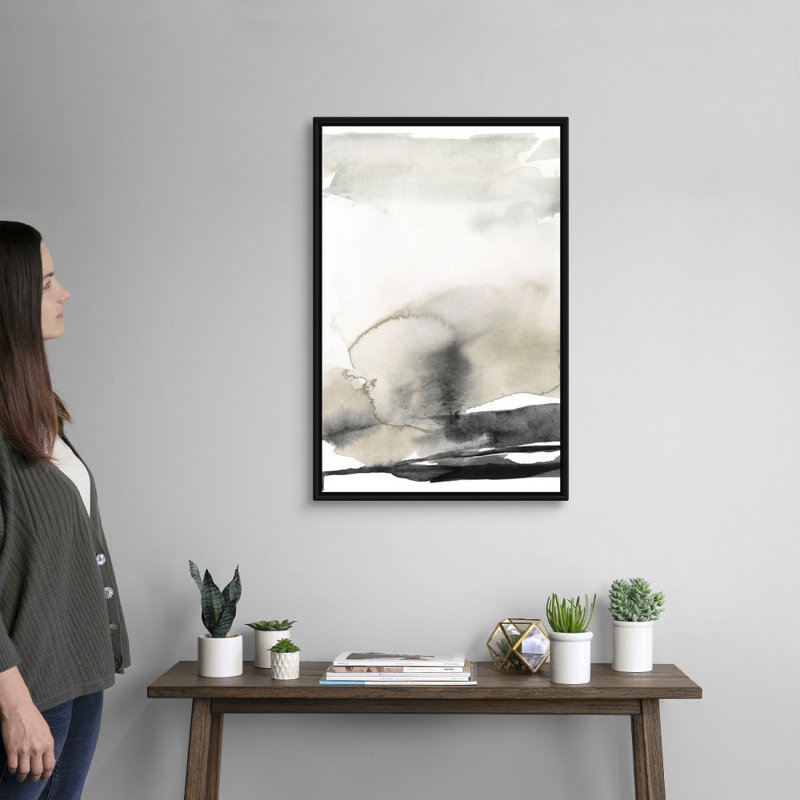 «Ebony Horizon Triptych III» par Jennifer Goldberger - reproduction d'art, H 32 po x l 22 po x P 1,75 po