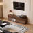 68" Mid-Century Fluted TV Stand with LED Lighting, Storage Drawers & Magazine Racks