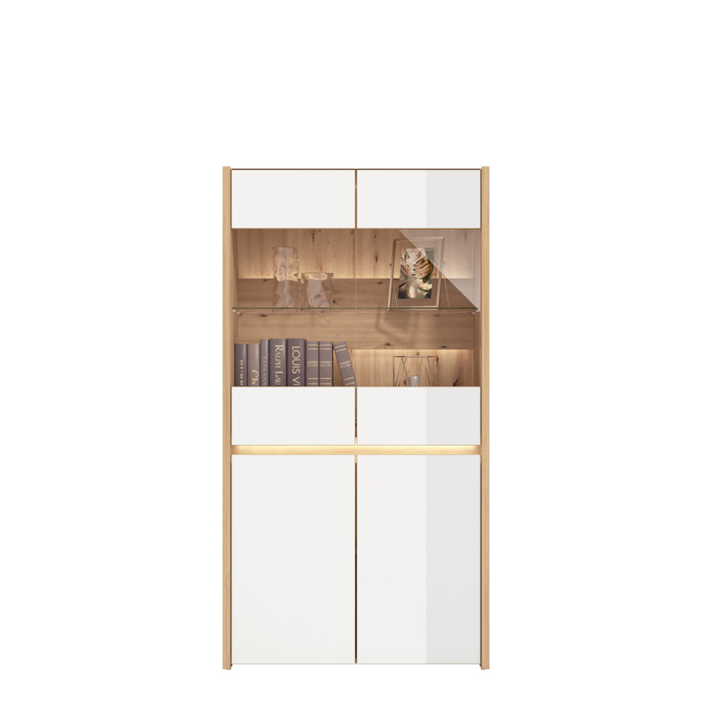 Display Cabinet, White/Oak