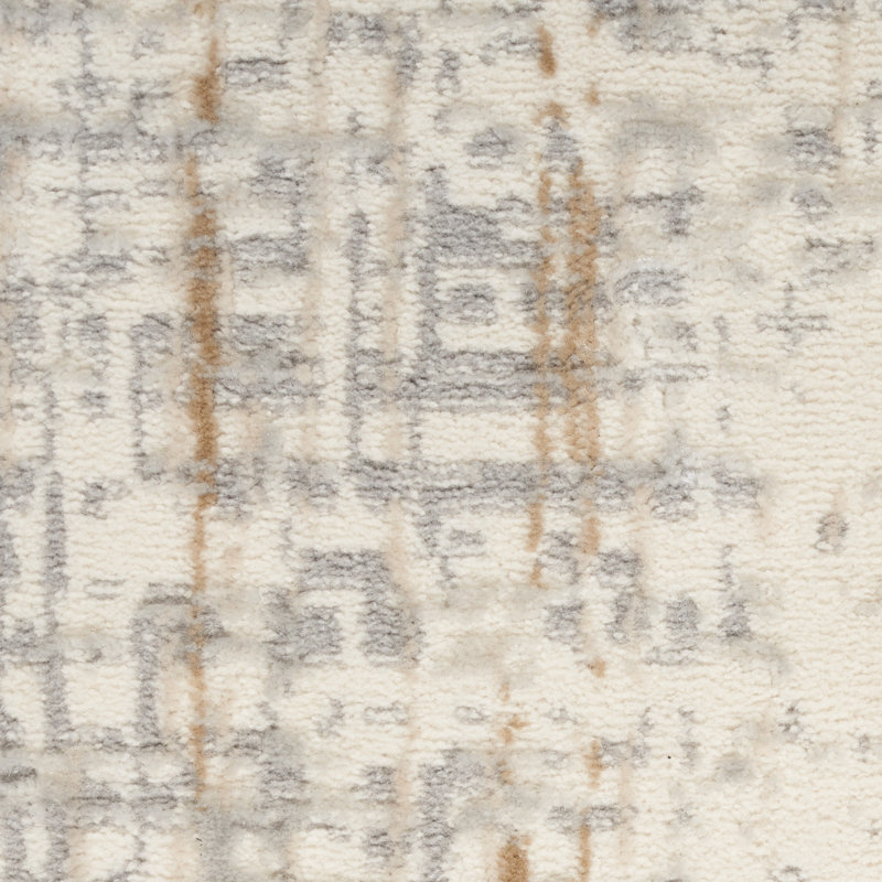 Machine Made Power Loomed Polyester Area Rug in Beige, Rectangle 3'2 x 5'