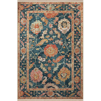 Multi Color Motif Ethnic Flower Pattern Creative Vintage Decorative Machine Washable Area Rug
