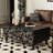 47.24" Black Solid Wood Rectangular Coffee Table