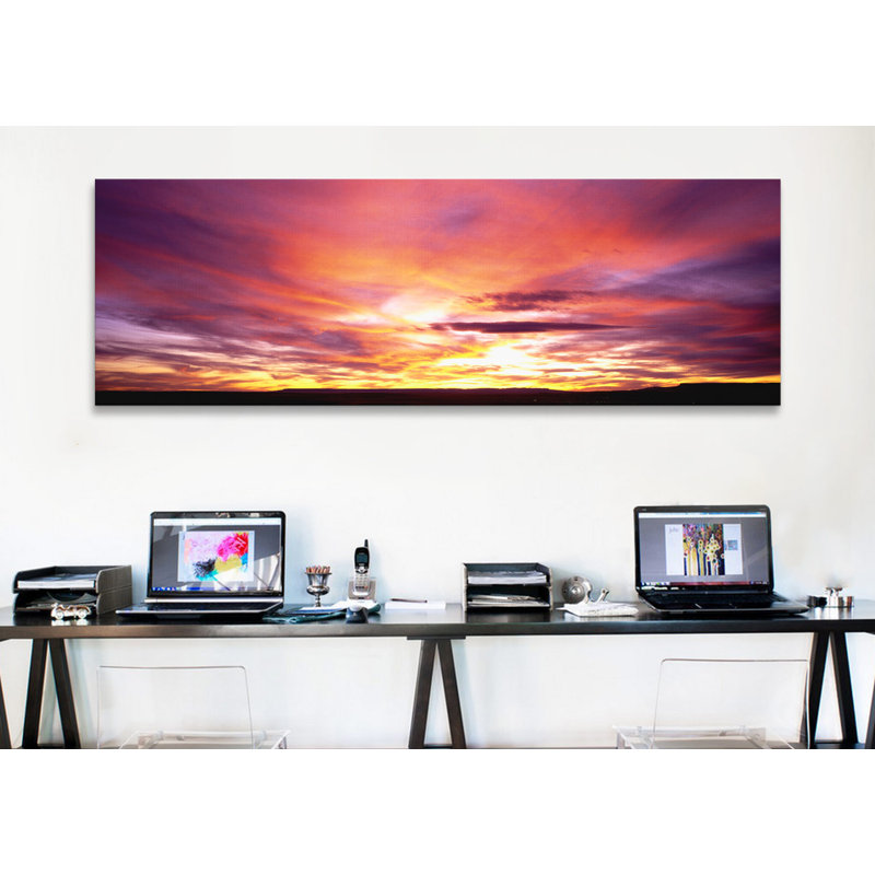 Coucher de soleil panoramique, Canyon de Chelly, Arizona, reproduction de photo sur toile tendue, Toile tendue