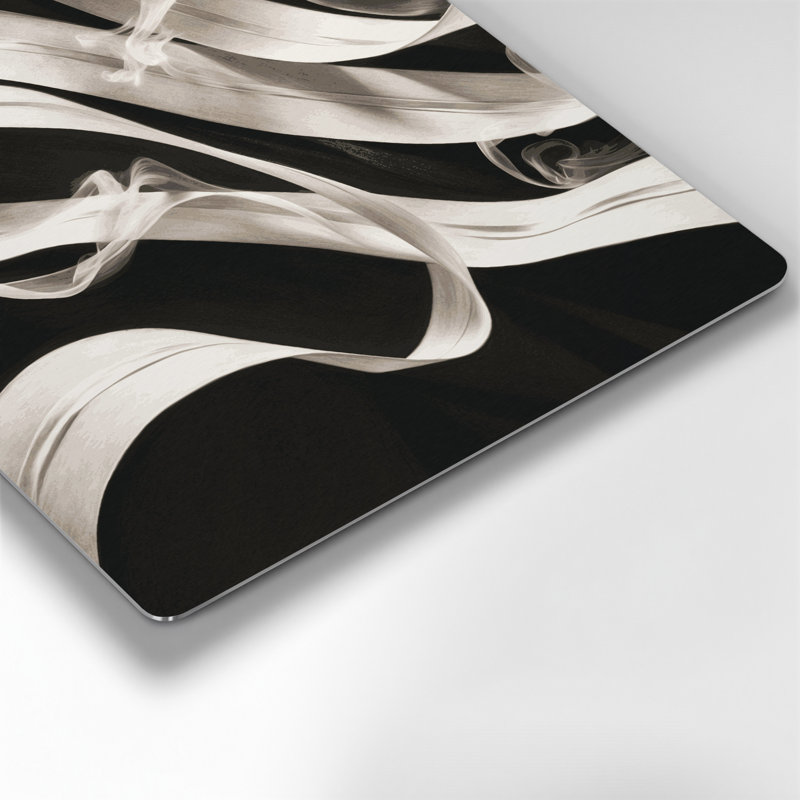 Art mural horizontal gris rayé gris anthracite, H 12 po x l 12 po
