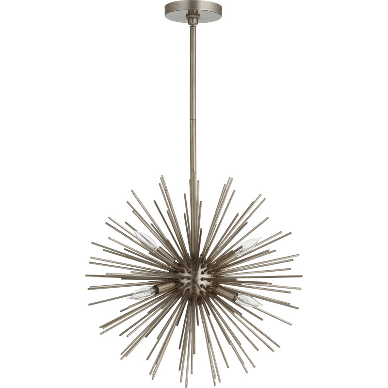 Lustre sphérique spoutnik à 6 lumières Kovac, Argent antique