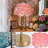 Feather Decorative Table Lamp With Gold Base, 3-color Light Bulb & Button Switch-22423420