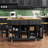 53Inch Large Kitchen Island With Drop Leaf, Power Outlet, Door Internal Storage Rack, Rolling Kitchen Cart On 5 Wheels With 5 Open Side Racks For Kitchen, Dining Room,Black(Not Include Bar Stools)-1337508682