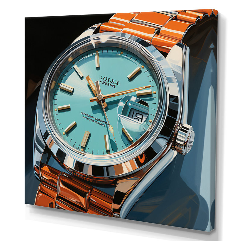 Montre de luxe Azure Age - Imprimé, Toile tendue, H 30 po x l 30 po x P 1 po