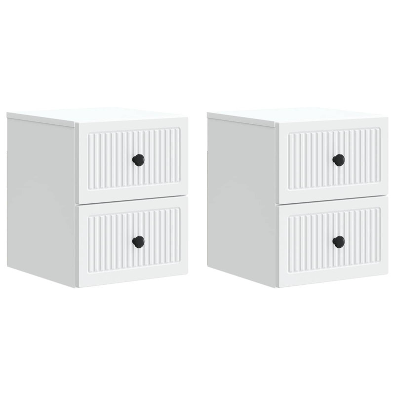 33cm W Manufactured Wood Bedside Table, White