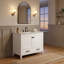 Ensemble de meuble-lavabo double 72 po avec porte intégrée et tiroirs divisés, structure en bois massif et lavabo en céramique (blanc)