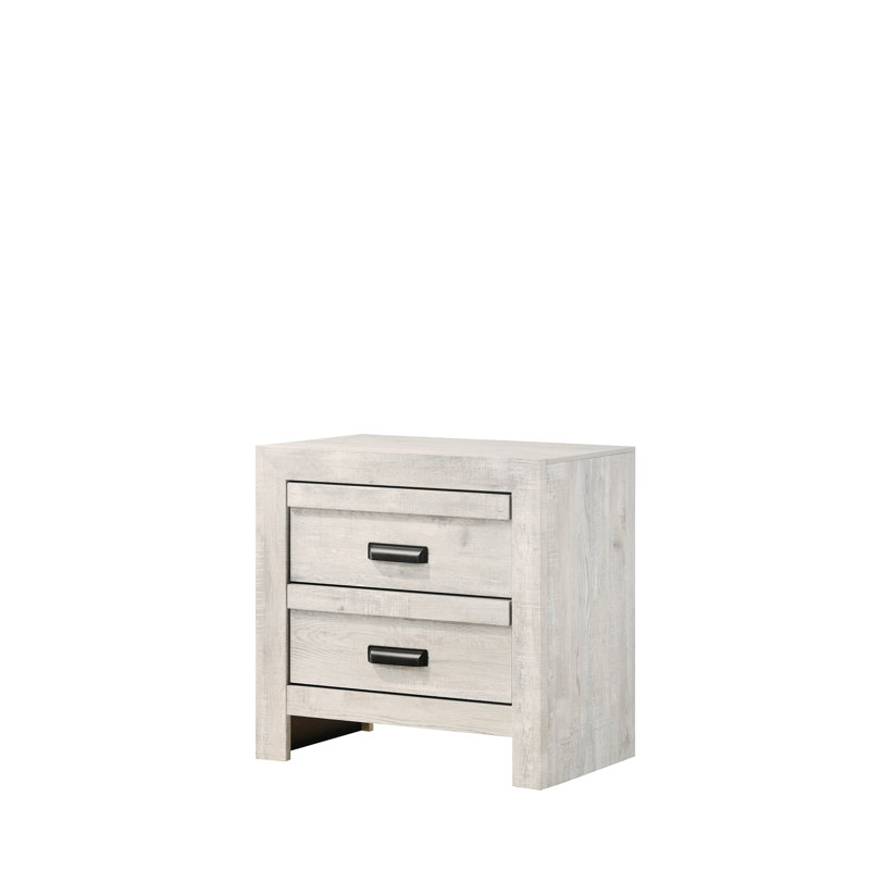 Table de bout de table de chevet contemporaine 1Pc avec deux tiroirs de rangement