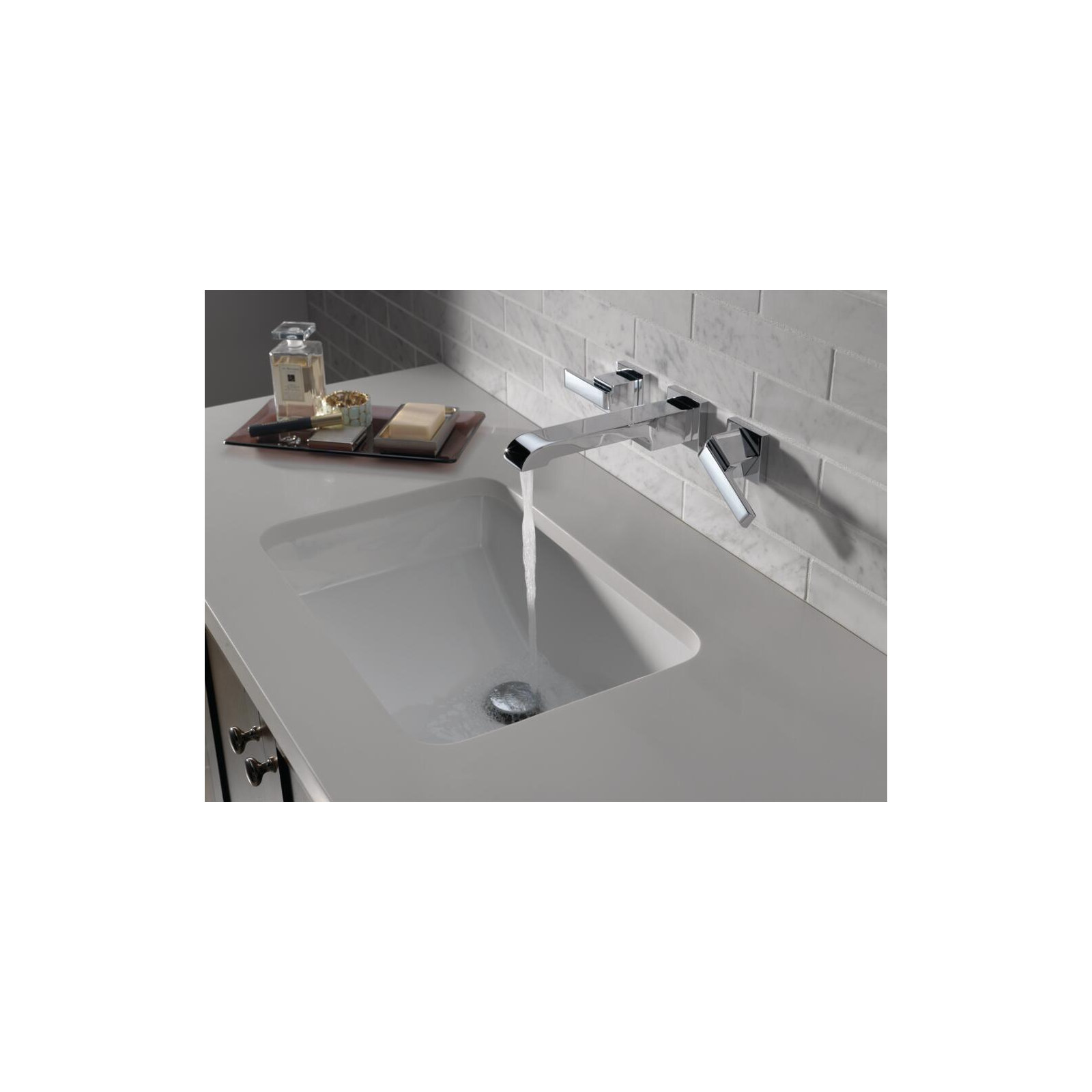 Ara Wall Mounted Bathroom Faucet, Chrome