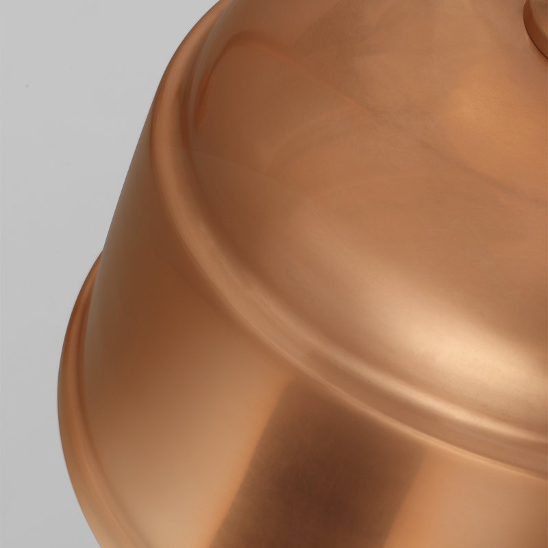 Thomas O'Brien, "Academy 26" Angled Flynn Barn Light in Soft Copper with 12.5" Rockhouse Shade, 22'' H x 12.5'' W x 26'' D