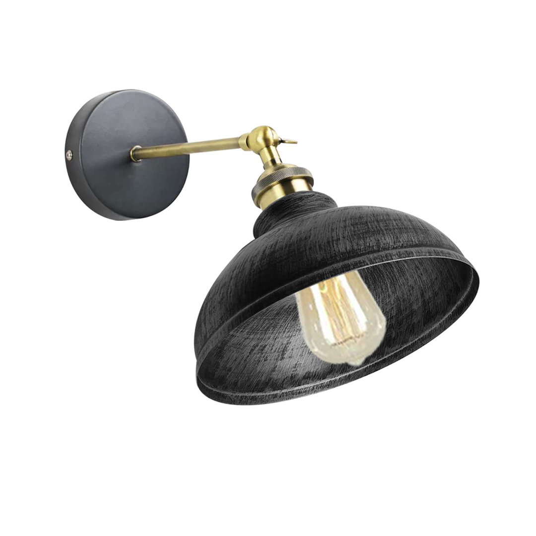 Kristin Angle Adjustable Wall Sconce â Dome Metal Shade, Vintage Industrial Style with E27 Holder.
