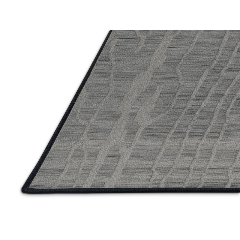 Tapis abstrait gris lavable à la machine, Rectangulaire 2 pi x 3 pi