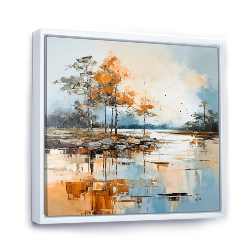 Impression sur toile Lake Smmer Charm, H 36 po x l 36 po x P 1,5 po, Cadre flottant blanc