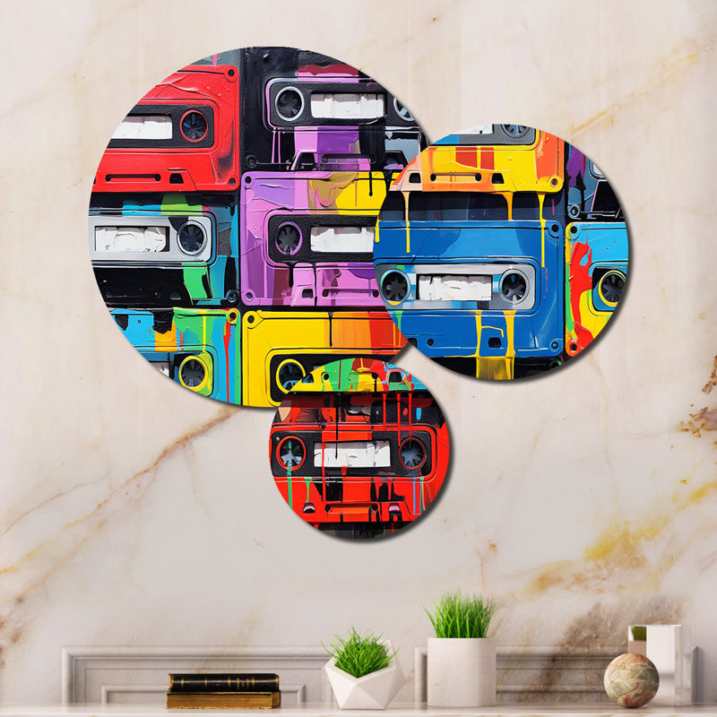 Cassette Tapes Retro Rhythms II Entertainment Wall Decor on Metal