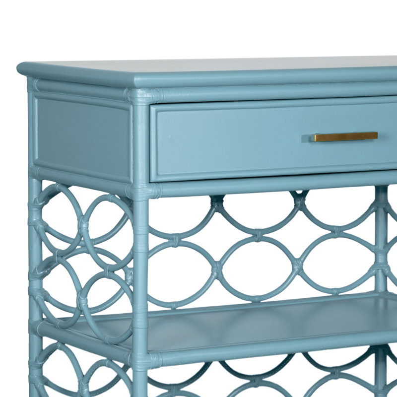 Manning End Table, Pool Blue