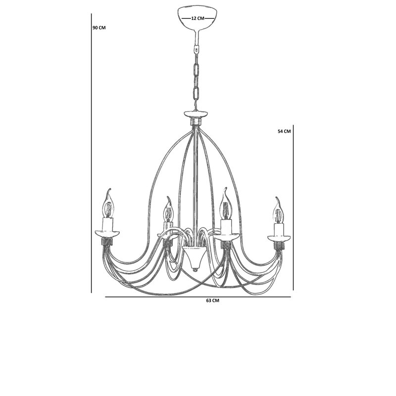 Lustre, 4 étages, Quatre lumières