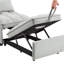 Lit de repos convertible 4 en 1, structure, tissu doux, conception simple gris moderne, réglable,-1021834894