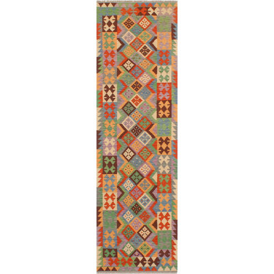 Tapis de couloir gris / rouille en laine noué à la main 2 pi 9 po x 9 pi 7 po Cedorah Southwestern