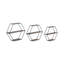 Sculpture hexagonale en métal et bois pour décoration intérieure - Décoration murale décorative pour chambre à coucher ou bureau - ensemble de 3, 26 po, 24 po, 21 po, noir-89124668