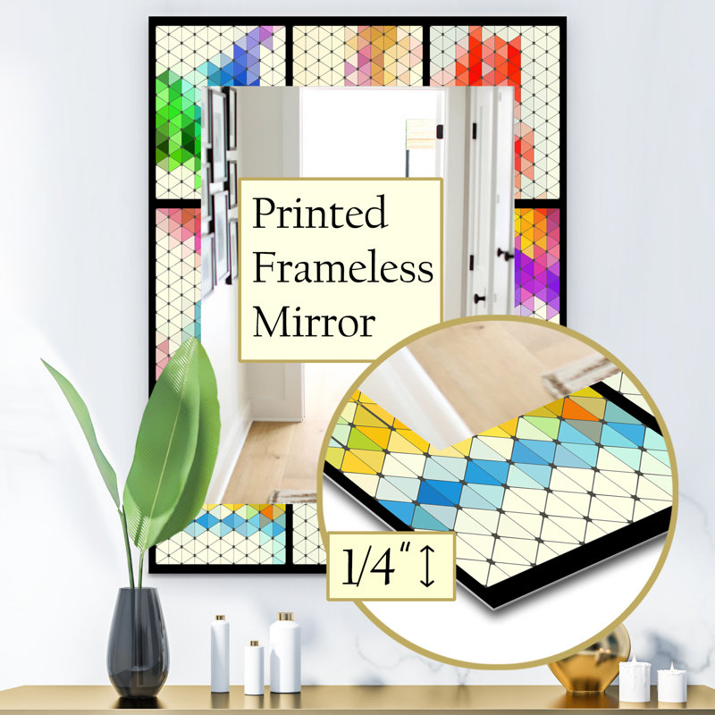 Miroir mural moderne triangulaire colourfields 24, H 39,4 po x l 29,5 po