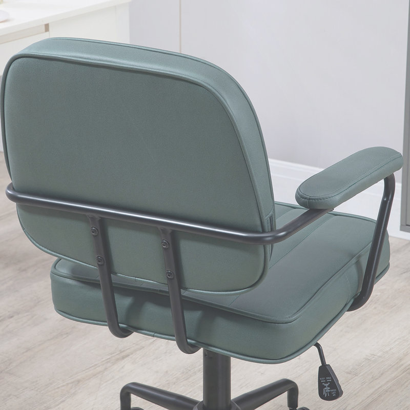 Chaise de bureau avec structure, revêtement en polyester, accoudoirs inclus, pivotant, hauteur réglable, roulettes
