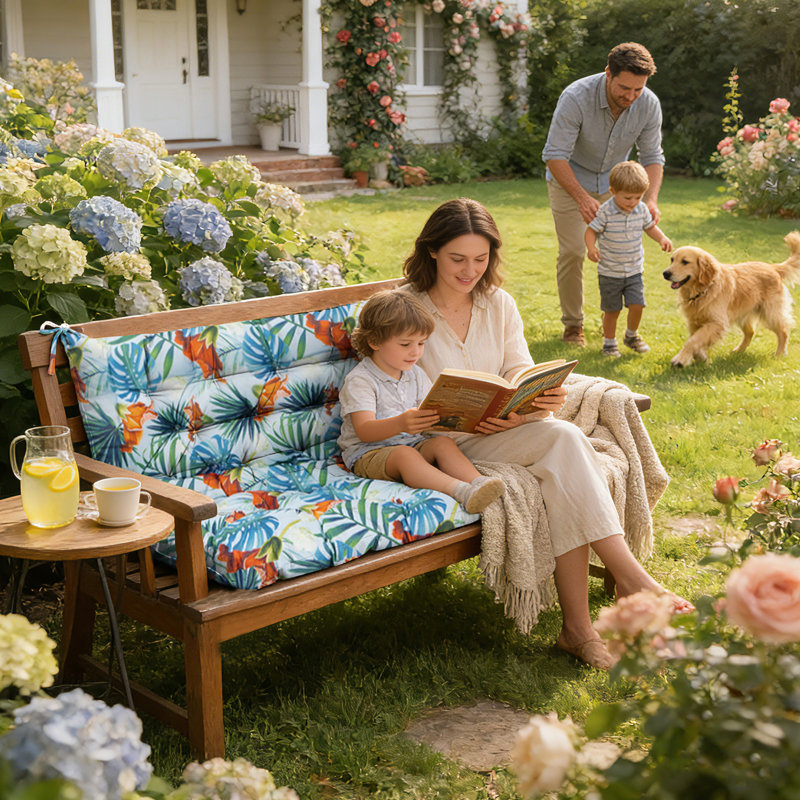 Coussins de balancelle avec dossier, coussin d'extérieur imperméable de 4 po d'épaisseur, coussin seulement