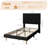 Twin Size Velvet Upholstered Platform Bed Frame with Adjustable Headboard, No Box Spring Required, Easy Assembly, Black-773057766-773057760