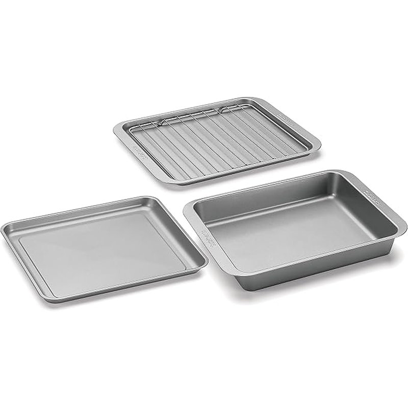 Ensemble de 3 pièces de moules à pâtisserie antiadhésifs Cuisinart Classic pour four grille-pain, en acier épais, compatible avec le lave-vaisselle