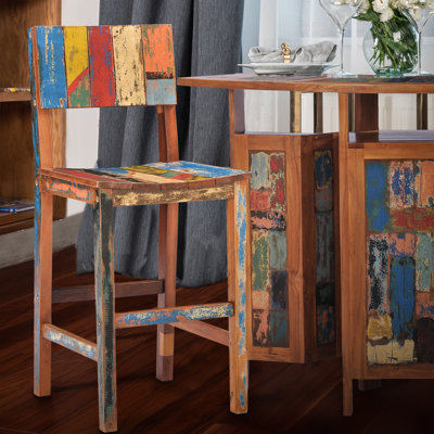 Morwenna Solid Wood Counter Stool
