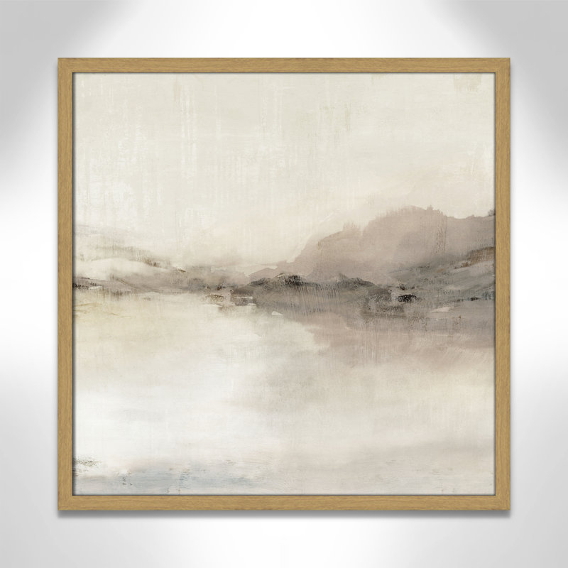 «Blush Horizon II» par Isabelle Z, L 23,5 po x H 23,5 po, Impression encadrée, Grain de bois naturel