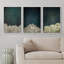 Ensemble de 3 reproductions sur toile flottantes sur fond de nuages abstrait bicolore bleu marine foncé-98126378-98126376