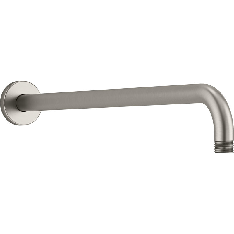 Statement 19 in. Wall-Mount Single-Function Rainhead Arm And Flange, Vibrant Brushed Nickel